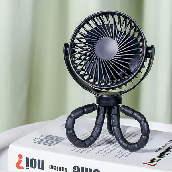 Portable Stroller Fan Black - Image 3